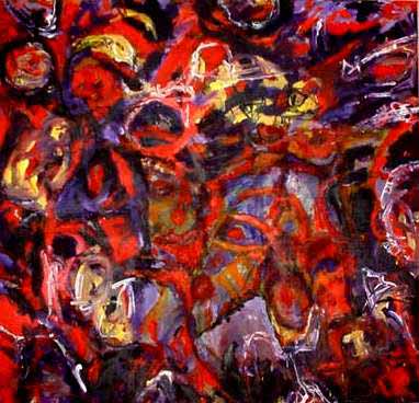 Geburt des Mars (The Birth of Mars), 48" x 50" (122 x 127 cm), Acrylic/Canvas, 1990